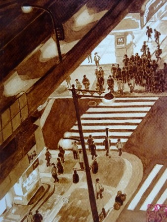 コーヒー画　夜・西銀座